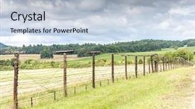  Presentation with czech republic - Slides enhanced with location boundaries - remains of iron curtain cizov background and a light blue colored foreground