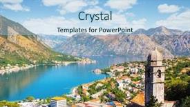  Presentation with kotor montenegro - Theme with location place famous resort montenegro background and a light blue colored foreground