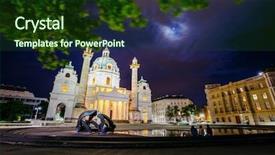  Presentation with magical - Cool new slide set with location place karlsplatz in vienna backdrop and a tawny brown colored foreground
