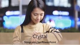  Presentation with smart city - Presentation having location reminder - young woman use of smart background and a coral colored foreground