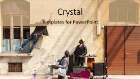  Presentation with announcement - Audience pleasing presentation design consisting of location sound - announcement tonight blues band backdrop and a coral colored foreground