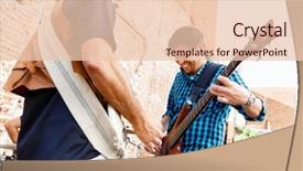  Presentation with band - Presentation theme consisting of location sound - band of musicians playing background and a lemonade colored foreground