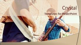  Presentation with festival music band hands playing - Presentation design consisting of location sound - band of musicians playing background and a  colored foreground