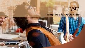  Presentation with band - Audience pleasing slide deck consisting of location sound - band of musicians playing backdrop and a coral colored foreground