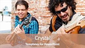  Presentation with festival music band hands playing - Audience pleasing slide deck consisting of location sound - band of musicians playing backdrop and a  colored foreground