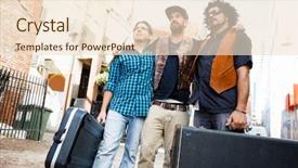  Presentation with orchestra dancer band - Beautiful slide set featuring location sound - band of musicians walkimg backdrop and a  colored foreground