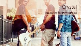  Presentation with band - PPT layouts enhanced with location sound - band of musicians walking away background and a lemonade colored foreground