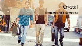  Presentation with band - Colorful presentation theme enhanced with location sound - band of musicians walking backdrop and a lemonade colored foreground