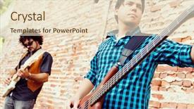  Presentation with instrument - Cool new slide deck with location sound - street musician tuning his instrument backdrop and a  colored foreground