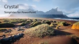  Presentation with green hills - PPT layouts with location stokksnes cape vestrahorn batman background and a light blue colored foreground