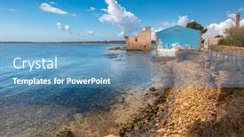  Presentation with island - PPT layouts consisting of location-vendicari-la-tonnara background and a teal colored foreground