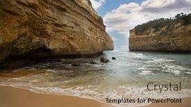  Presentation with port - Presentation design consisting of loch-ard-gorge-is-part background and a coral colored foreground