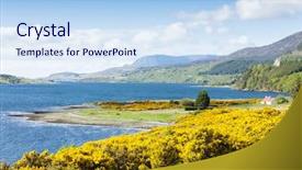  Presentation with scotland - Slide set having loch broom highlands scotland background and a light blue colored foreground