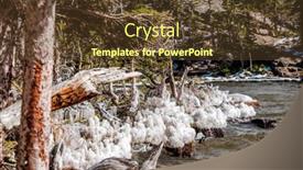  Presentation with mountain water - Beautiful presentation design featuring loch lake at autumn icicles on trees and grass created by wind and water rocky mountain national park in colorado usa backdrop and a tawny brown colored foreground