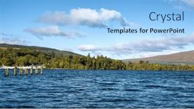  Presentation with scottish highlands - Slides enhanced with loch-lomond-on-a-summer background and a light blue colored foreground