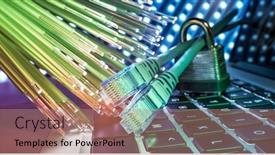  Presentation with network cable - Presentation with lock-and-network-cable background and a coral colored foreground