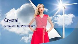  Presentation with electricity - Presentation featuring lock electricity - composite image of elegant blonde background and a  colored foreground