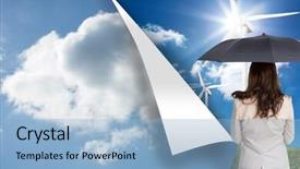  Presentation with classy - Colorful slide deck enhanced with lock electricity - composite image of rear view backdrop and a  colored foreground