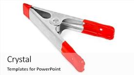  Presentation with white clay tiled roof - Audience pleasing theme consisting of lock electricity - metal clamp isolated on white backdrop and a  colored foreground