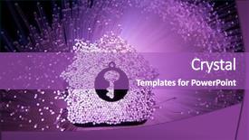  Presentation with fiber optic - Audience pleasing theme consisting of lock electricity - smart house concept on fiber backdrop and a purple colored foreground