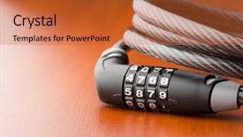  Presentation with lock key - Beautiful theme featuring lock for bycicle backdrop and a red colored foreground