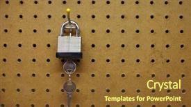 Presentation with airport boarding board - Audience pleasing presentation theme consisting of lock hanging on peg board backdrop and a  colored foreground