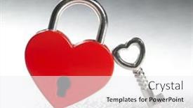  Presentation with red heart key - PPT theme having lock-in-the-shape background and a white colored foreground