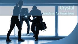  Presentation with house - Theme consisting of lock machine - armed thieves entering a house background and a ocean colored foreground