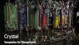  Presentation with industrial machine - Audience pleasing theme consisting of lock machine - ominous industrial composition backdrop and a wine colored foreground