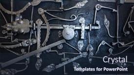  Presentation with mechanism - Colorful presentation theme enhanced with lock-mechanism-from-the-inside backdrop and a navy blue colored foreground