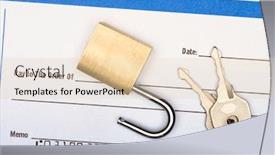  Presentation with blank - Beautiful slide deck featuring lock-on-a-blank-check backdrop and a lemonade colored foreground