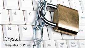  Presentation with performance and execution lock - Theme enhanced with lock on an white keyboard background and a white colored foreground