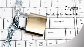  Presentation with keyboard - Slide deck featuring lock on an white keyboard background and a  colored foreground