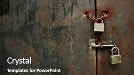  Presentation with prison door - Presentation having lock on rusty iron door background and a dark gray colored foreground