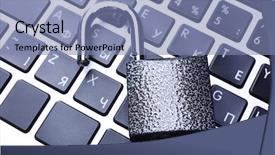  Presentation with lock key - Slides having lock on the laptop keyboard background and a teal colored foreground