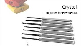  Presentation with blank whiteboard isolated on white - Beautiful theme featuring lock picks isolated on white backdrop and a  colored foreground