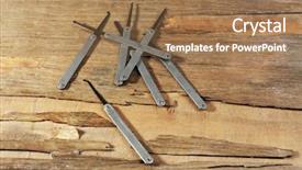  Presentation with wooden - Colorful theme enhanced with lock picks on wooden table backdrop and a coral colored foreground