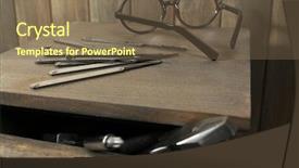  Presentation with wooden - Slide deck featuring lock picks on wooden table background and a  colored foreground