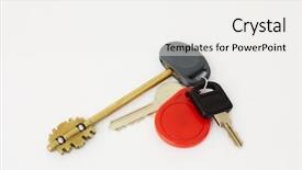  Presentation with set of sauces in white - Slides enhanced with lock rings - set of keys on ring background and a white colored foreground