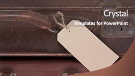  Presentation with old photo - Beautiful PPT layouts featuring lock tag - photo of a blank baggage backdrop and a tawny brown colored foreground
