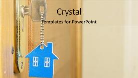  Presentation with lock out tag out key - Audience pleasing PPT theme consisting of lock tag - symbol of the house backdrop and a  colored foreground