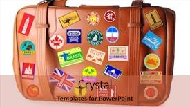  Presentation with sydney travel - Cool new slide deck with lock tag - travel suitcase isolated on white backdrop and a red colored foreground