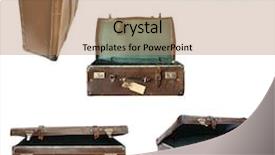  Presentation with black white vintage art - Slide deck consisting of lock tag - vintage suitcase collage on white background and a coral colored foreground