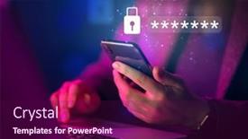  Presentation with cybersecurity - Slide deck having lock-the-phone background and a wine colored foreground