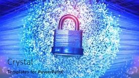  Presentation with fiber - PPT theme with lock-with-fiber-optics-background background and a light blue colored foreground
