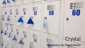  Presentation with locker room - Audience pleasing presentation theme consisting of lockable lockers in the locker backdrop and a light gray colored foreground