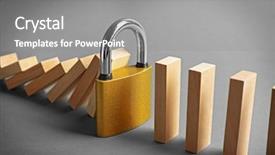  Presentation with blocked - Theme having locked down - lock blocked row of falling background and a gray colored foreground