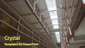  Presentation with jail - Presentation enhanced with locked down - prison cell block jail bars background and a tawny brown colored foreground