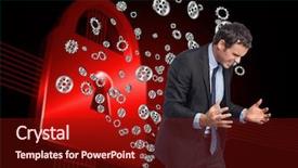  Presentation with shiny - Presentation featuring locked down - stressed businessman gesturing against shiny background and a tawny brown colored foreground