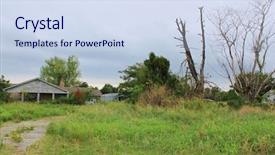  Presentation with geography old nautical treasure vintage - Beautiful presentation featuring locked down - vintage old house overgrown backdrop and a sky blue colored foreground